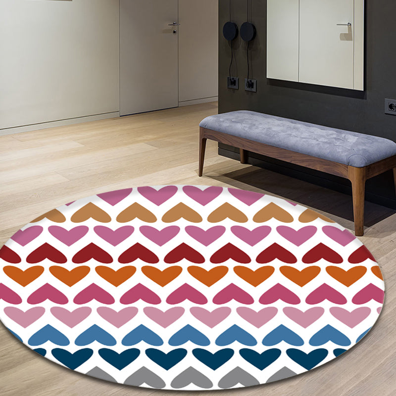 Romantic Modern Rug Colorful Seamless Loving Heart Pattern Carpet Stain Resistant Rug for Bedroom Clearhalo 'Area Rug' 'Modern' 'Rugs' Rug' 1927838