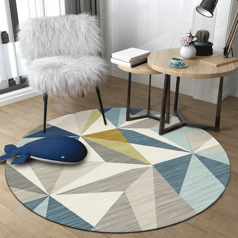 Modern Abstract Geometry Rug Multi Color Polyester Area Rug Easy Care Anti-Slip Carpet for Sitting Room Grey Clearhalo 'Area Rug' 'Modern' 'Rugs' Rug' 1927860