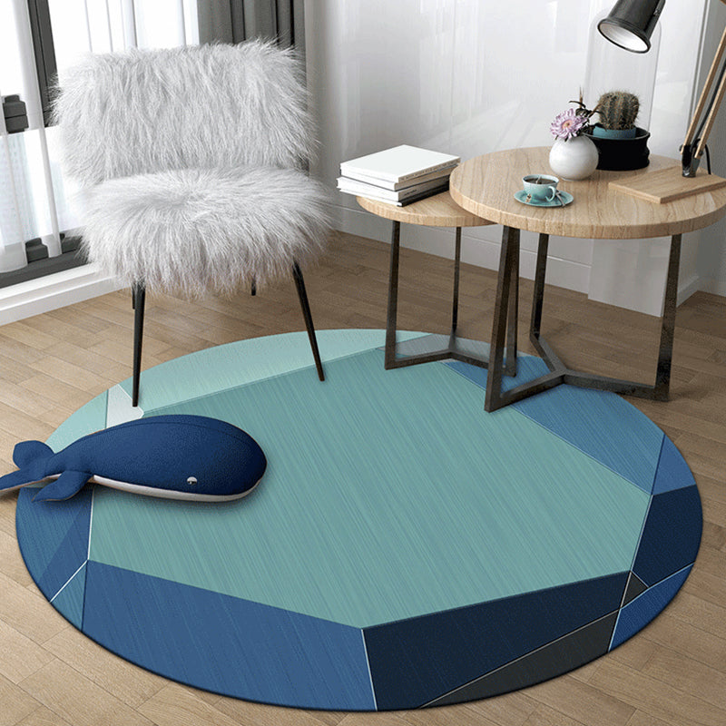 Modern Abstract Geometry Rug Multi Color Polyester Area Rug Easy Care Anti-Slip Carpet for Sitting Room Dark Green Clearhalo 'Area Rug' 'Modern' 'Rugs' Rug' 1927863