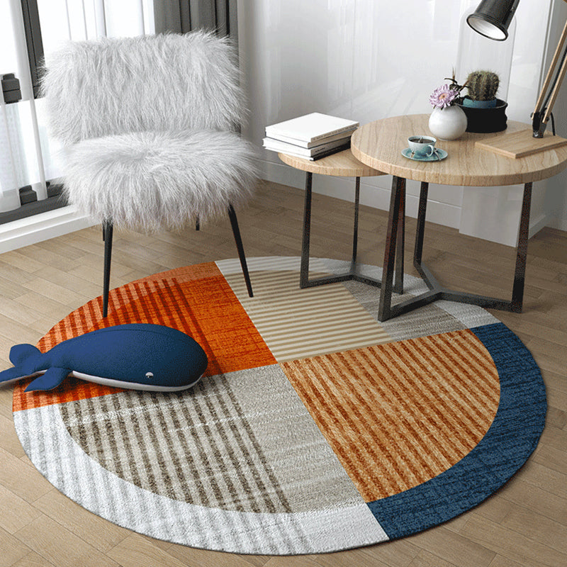 Pastel Dorm Room Rug Nordic Geometric Shapes Area Carpet Polypropylene Non-Slip Backing Indoor Rug Yellow-Red Clearhalo 'Area Rug' 'Modern' 'Rugs' Rug' 1927880