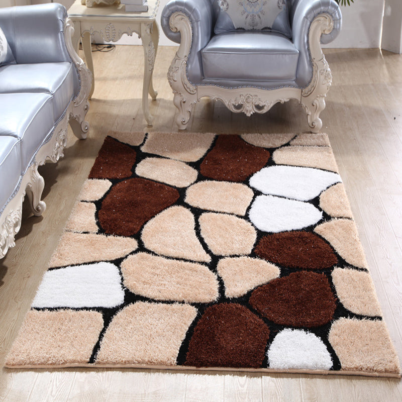 Trendy Minimalist Rug Dark Color Bubbles Area Carpet Pet Friendly Anti-Slip Backing Rug for Home Brown Clearhalo 'Area Rug' 'Modern' 'Rugs' Rug' 1927977