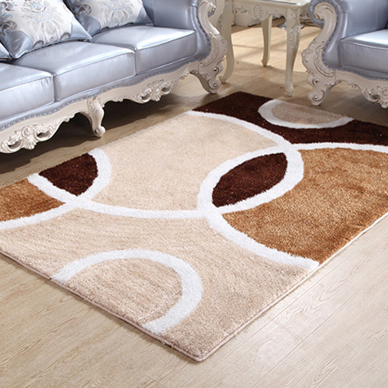 Trendy Minimalist Rug Dark Color Bubbles Area Carpet Pet Friendly Anti-Slip Backing Rug for Home Light Brown Clearhalo 'Area Rug' 'Modern' 'Rugs' Rug' 1927981