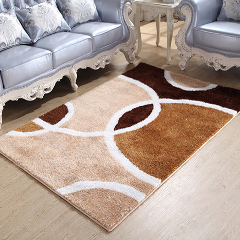 Trendy Minimalist Rug Dark Color Bubbles Area Carpet Pet Friendly Anti-Slip Backing Rug for Home Apricot Clearhalo 'Area Rug' 'Modern' 'Rugs' Rug' 1927983