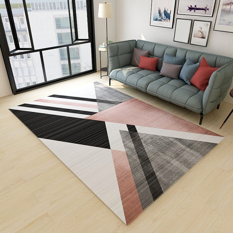 Pastel Colorblock Puzzle Rug Polypropylene Contemporary Rug Stain Resistant Area Carpet for Family Room Pink Clearhalo 'Area Rug' 'Modern' 'Rugs' Rug' 1928074