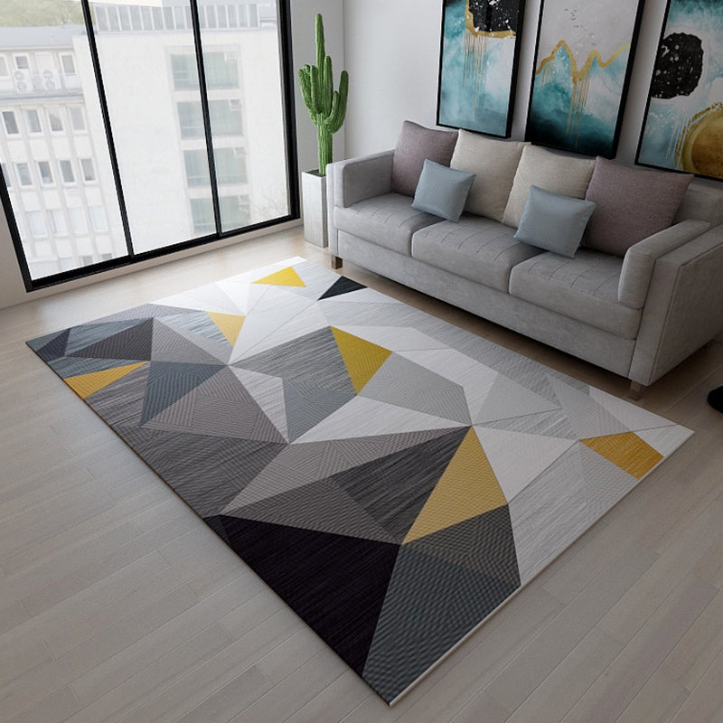 Pastel Colorblock Puzzle Rug Polypropylene Contemporary Rug Stain Resistant Area Carpet for Family Room Black Clearhalo 'Area Rug' 'Modern' 'Rugs' Rug' 1928075