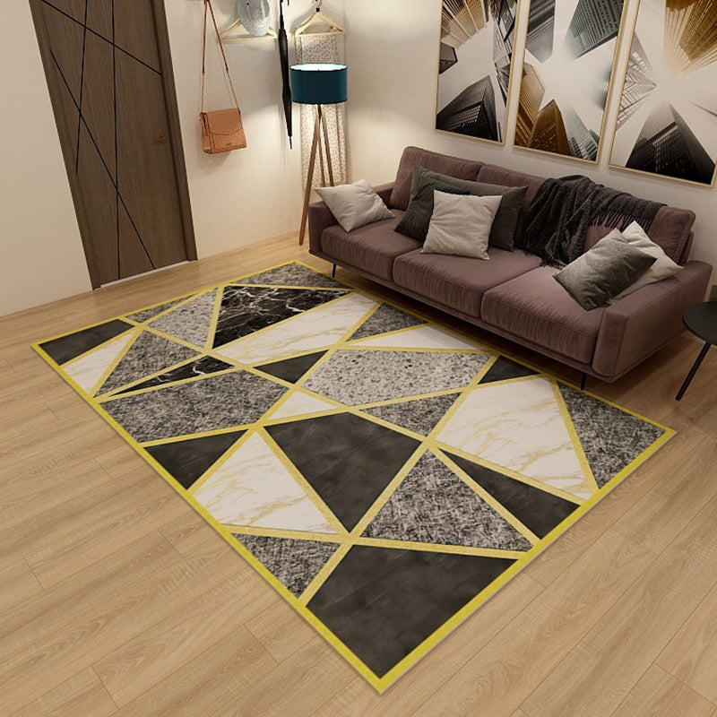 Pastel Colorblock Puzzle Rug Polypropylene Contemporary Rug Stain Resistant Area Carpet for Family Room Dark Gray Clearhalo 'Area Rug' 'Modern' 'Rugs' Rug' 1928078