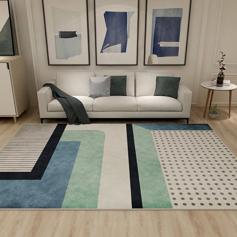 Pastel Living Room Area Rug Modern Geometric Carpet Synthetics Easy Care Anti-Slip Backing Rug Blue Clearhalo 'Area Rug' 'Modern' 'Rugs' Rug' 1928107