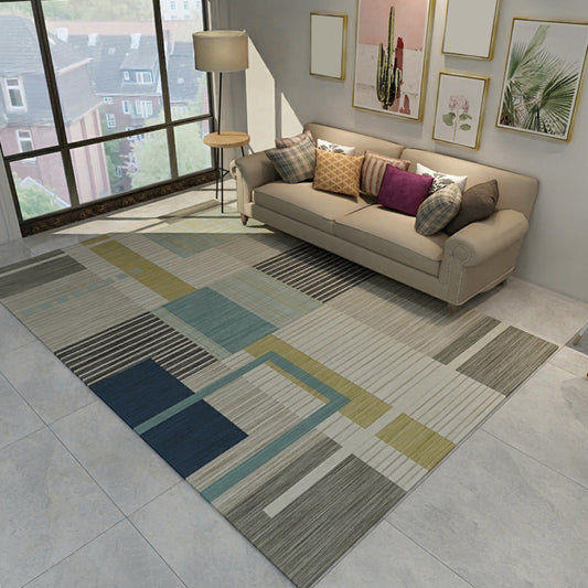 Aesthetics Modernist Rug Soft Color Geometrical Patterned Carpet Stain Resistant Rug for Home Beige Clearhalo 'Area Rug' 'Modern' 'Rugs' Rug' 1928117