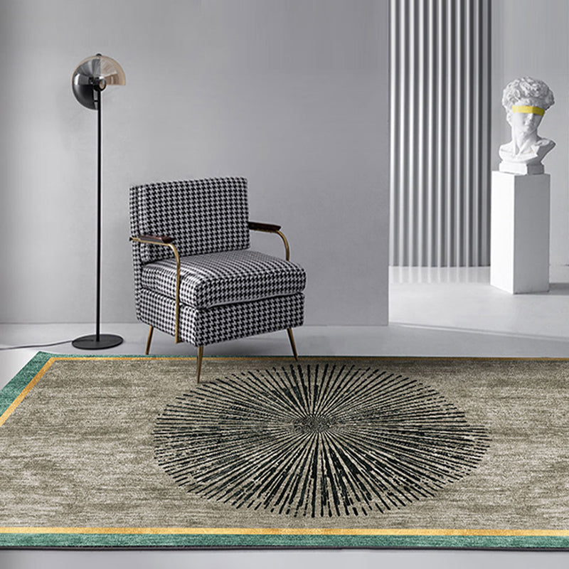 Grey Radial Pattern Rug Polyester Contemporary Rug Washable Anti-Slip Backing Carpet for Child's Room Clearhalo 'Area Rug' 'Modern' 'Rugs' Rug' 1928134