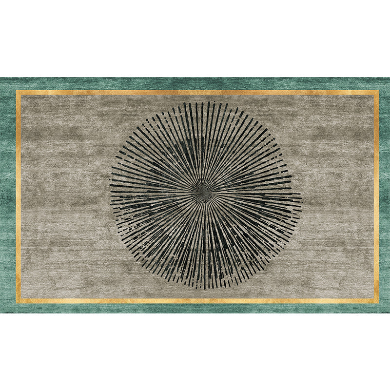 Grey Radial Pattern Rug Polyester Contemporary Rug Washable Anti-Slip Backing Carpet for Child's Room Clearhalo 'Area Rug' 'Modern' 'Rugs' Rug' 1928135