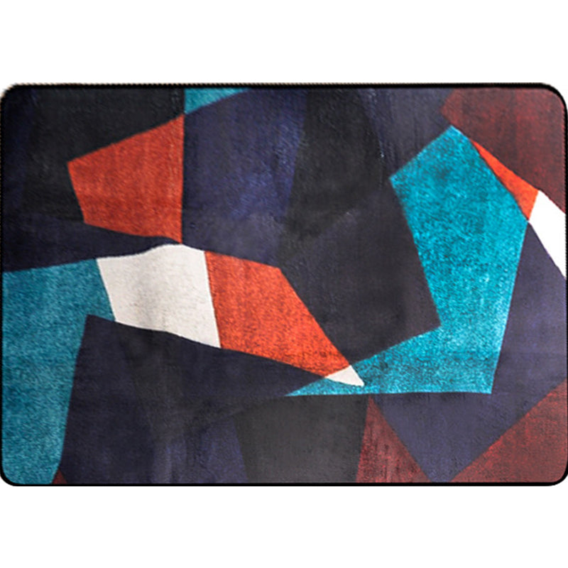 Modern Style Blue Indoor Area Rug Non-Slip Color Block Synthetic Foot Mat for Hallway Clearhalo 'Area Rug' 'Modern' 'Rugs' Rug' 1928167