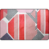 Non-Slip Polypropylene Foot Mat with Red Color Block Pattern Modernist Indoor Area Rug for Gallery Clearhalo 'Area Rug' 'Modern' 'Rugs' Rug' 1928173