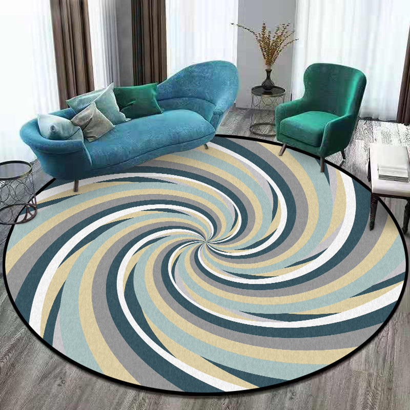 Modern Living Room Rug in Blue Abstract Swirling Print Rug Polyester Stain-Resistant Area Rug Clearhalo 'Area Rug' 'Modern' 'Rugs' Rug' 1928186