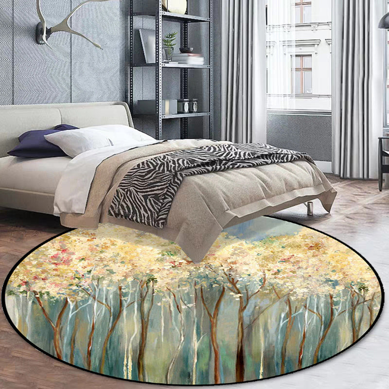 Novelty Modern Rug in Yellow Abstract Floral Pattern Rug Polyester Anti-Slip Carpet for Home Decoration Clearhalo 'Area Rug' 'Modern' 'Rugs' Rug' 1928194