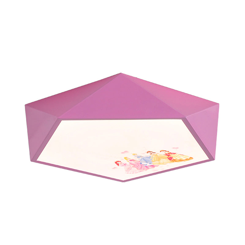 Geometry Shape Kindergarten Flush Mount Ceiling Fixture Acrylic Cartoon Ceiling Light in Pink Clearhalo 'Ceiling Lights' 'Close To Ceiling Lights' 'Close to ceiling' 'Flush mount' Lighting' 192824