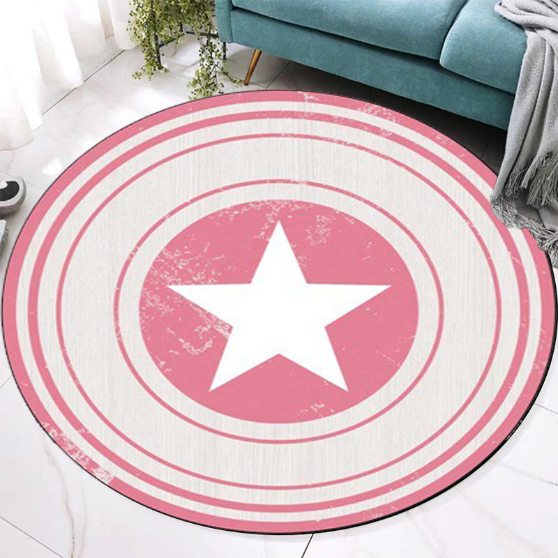 Brown and Green Bedroom Rug Modern Graphics Star Circle Pattern Area Rug Polyester Washable Carpet Clearhalo 'Area Rug' 'Modern' 'Rugs' Rug' 1928298