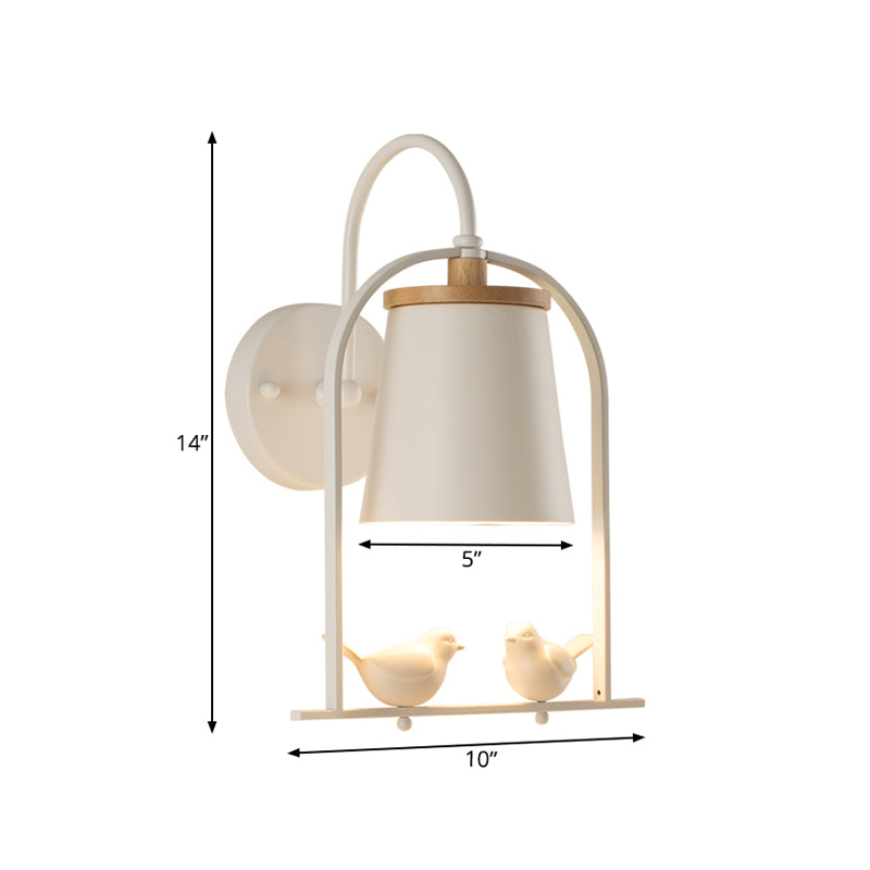 Nordic Trapezoid Shade Wall Light Metal 1 Bulb Sconce Light with Bird for Restaurant Clearhalo 'Wall Lamps & Sconces' 'Wall Lights' Lighting' 192830