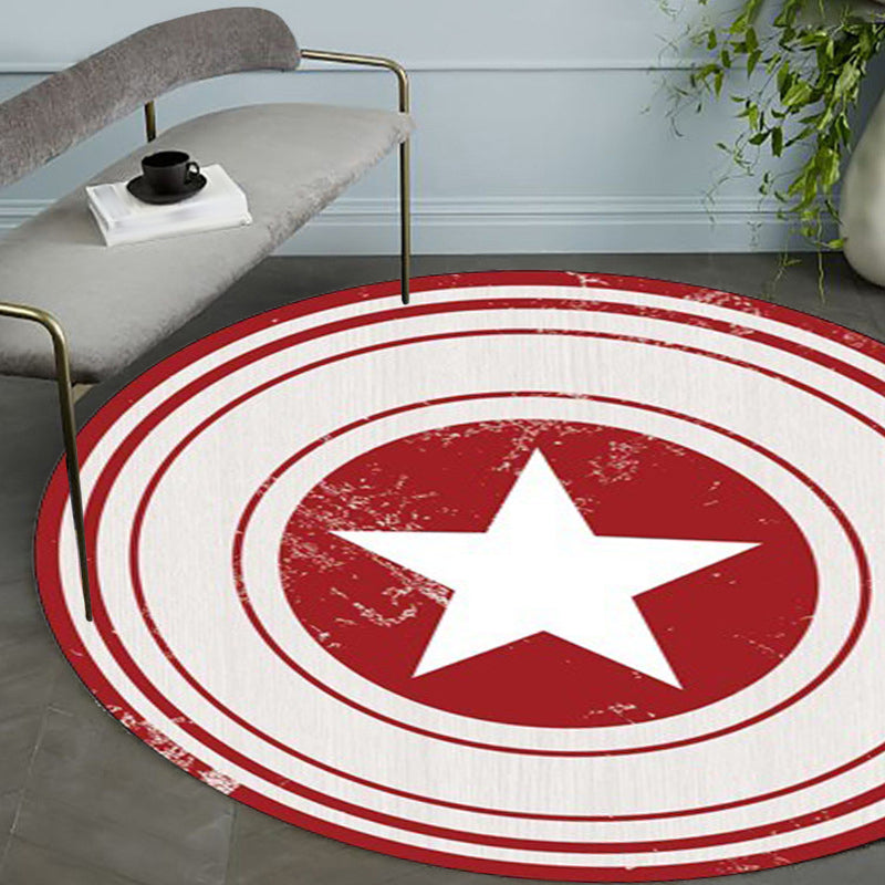 Brown and Green Bedroom Rug Modern Graphics Star Circle Pattern Area Rug Polyester Washable Carpet Clearhalo 'Area Rug' 'Modern' 'Rugs' Rug' 1928306