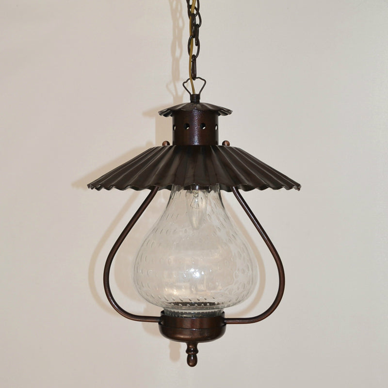 Clear 1 Light Pendant Lighting Fixture Vintage Crackle Glass Lantern Hanging Ceiling Light Clearhalo 'Ceiling Lights' 'Chandeliers' 'Glass shade' 'Glass' 'Industrial Pendants' 'Industrial' 'Middle Century Pendants' 'Pendant Lights' 'Pendants' 'Tiffany' Lighting' 1928445