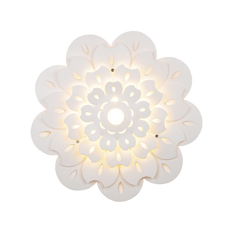 Child Bedroom Floral Wall Sconce Acrylic Kids Pretty White Eye-Caring LED Wall Lamp Clearhalo 'Wall Lamps & Sconces' 'Wall Lights' Lighting' 192872