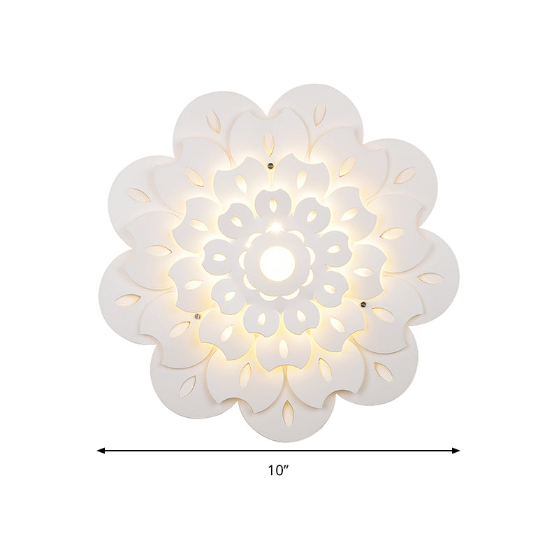 Child Bedroom Floral Wall Sconce Acrylic Kids Pretty White Eye-Caring LED Wall Lamp Clearhalo 'Wall Lamps & Sconces' 'Wall Lights' Lighting' 192873