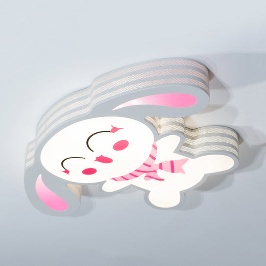 Cartoon Animal Flush Mount Ceiling Light Acrylic Ceiling Light Fixture in White for Kid Room Clearhalo 'Ceiling Lights' 'Close To Ceiling Lights' 'Close to ceiling' 'Flush mount' Lighting' 192906