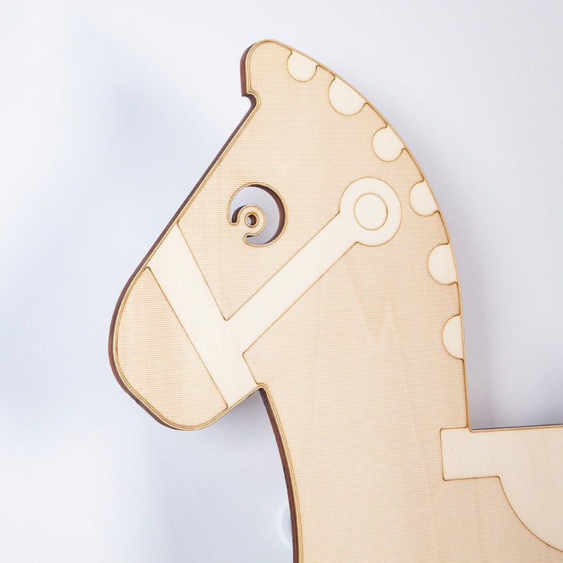 Rocking Horse Living Room Sconce Light Wooden Kids Creative LED Wall Lamp in Beige Clearhalo 'Wall Lamps & Sconces' 'Wall Lights' Lighting' 192956