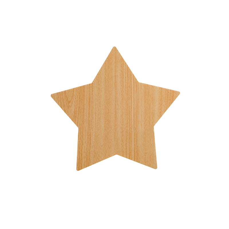 Contemporary Slim Panel Star Sconce Lamp Wooden LED Wall Light for Corridor Kitchen Clearhalo 'Wall Lamps & Sconces' 'Wall Lights' Lighting' 192984