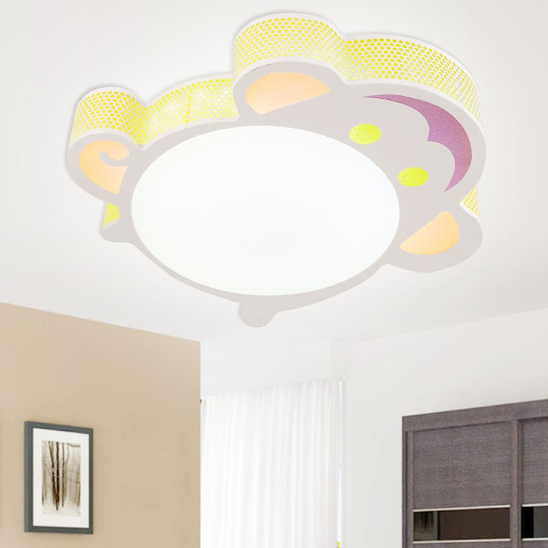 Modern Animal Flush Mount Ceiling Light Acrylic Ceiling Light Fixture in White for Kindergarten White White A Clearhalo 'Ceiling Lights' 'Close To Ceiling Lights' 'Close to ceiling' 'Flush mount' Lighting' 193026