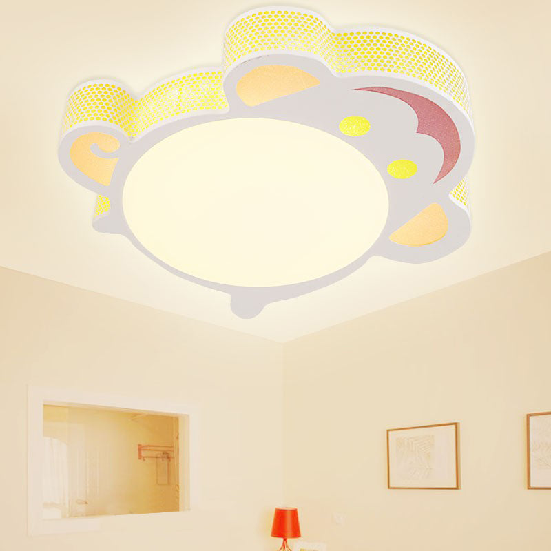 Modern Animal Flush Mount Ceiling Light Acrylic Ceiling Light Fixture in White for Kindergarten White Warm A Clearhalo 'Ceiling Lights' 'Close To Ceiling Lights' 'Close to ceiling' 'Flush mount' Lighting' 193027