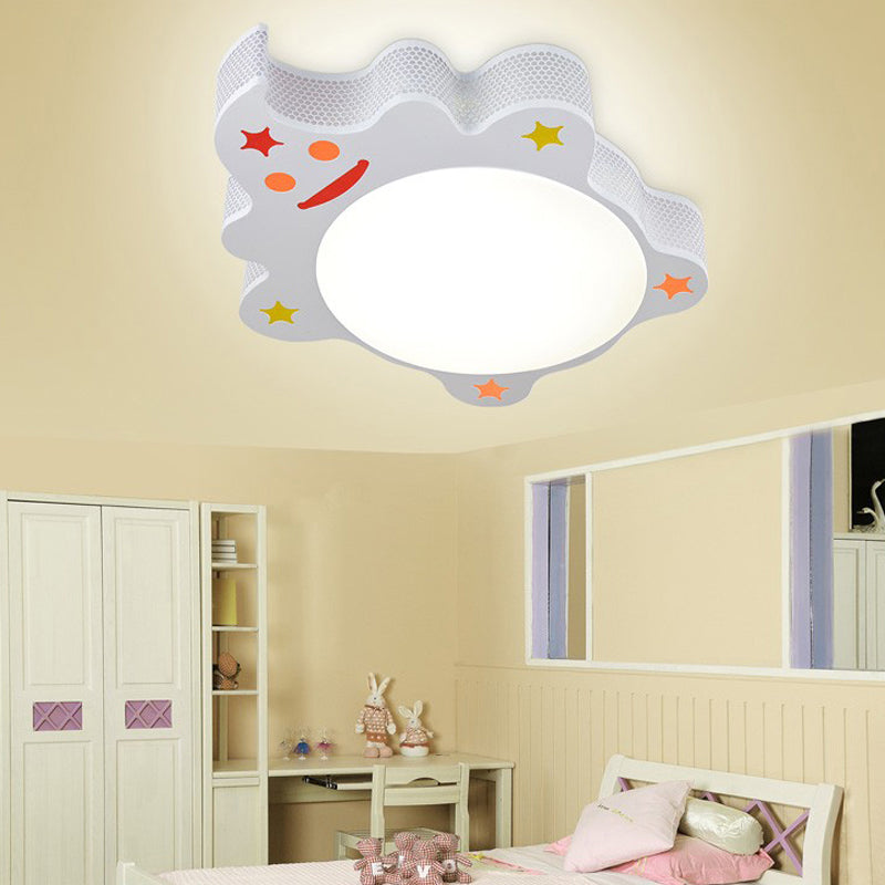 Modern Animal Flush Mount Ceiling Light Acrylic Ceiling Light Fixture in White for Kindergarten White White B Clearhalo 'Ceiling Lights' 'Close To Ceiling Lights' 'Close to ceiling' 'Flush mount' Lighting' 193031