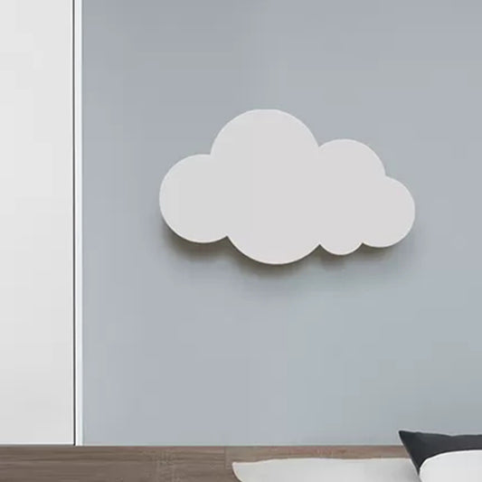 Plastic Cloud Slim Wall Sconce Modern Style LED Wall Sconce in White for Kids Bedroom Clearhalo 'Wall Lamps & Sconces' 'Wall Lights' Lighting' 193115