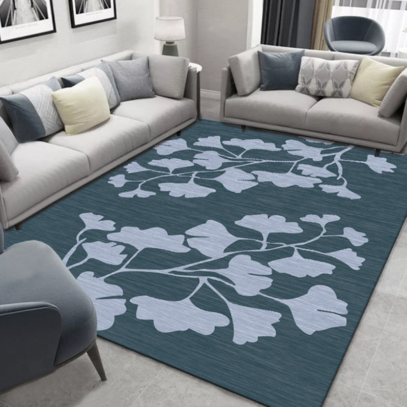 Tropical Drawing Room Rug Multi Colored Leaf Pattern Carpet Polyester Anti-Slip Backing Machine Washable Area Rug Army Green Clearhalo 'Area Rug' 'Rug' 1932120