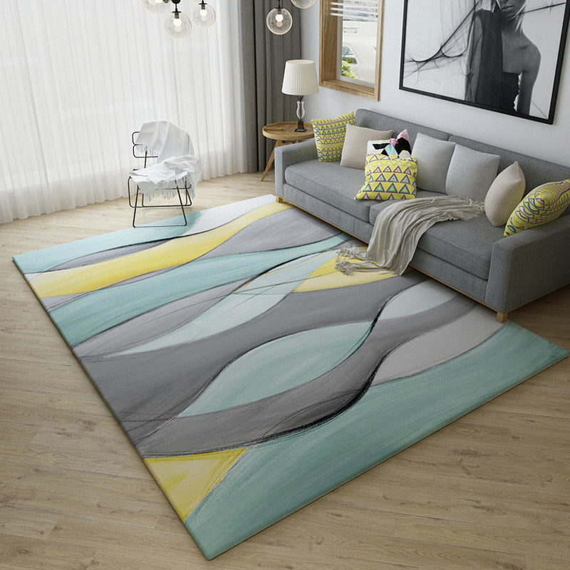 Multi Color Modern Rug Synthetics Striped Area Rug Pet Friendly Carpet for Living Room Grey Clearhalo 'Area Rug' 'Modern' 'Rugs' Rug' 1932525