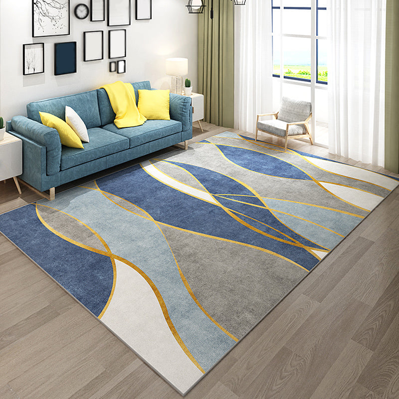 Multi Color Modern Rug Synthetics Striped Area Rug Pet Friendly Carpet for  Living Room - Clearhalo