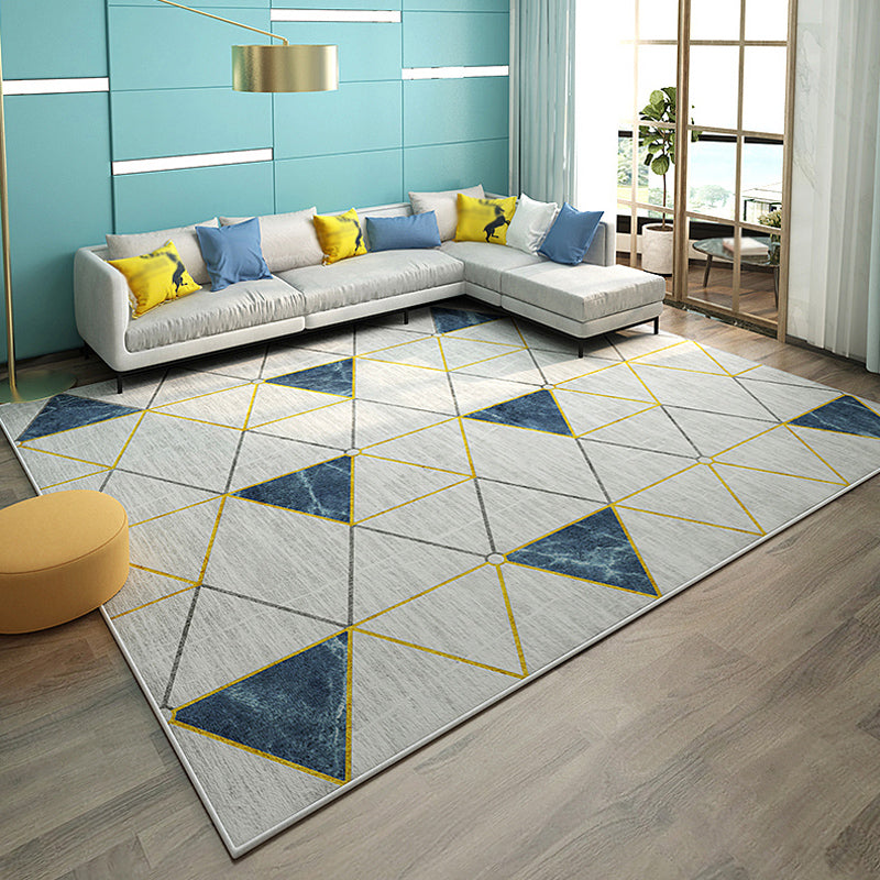 Multi-Colored Living Room Indoor Rug Contemporary Color Block Area Carpet Polyster Stain-Resistant Rug Blue Clearhalo 'Area Rug' 'Modern' 'Rugs' Rug' 1932552