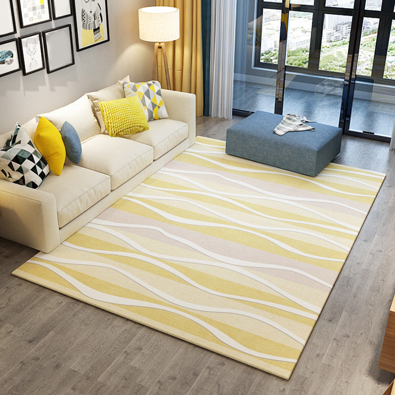 Multi Color Modern Rug Synthetics Striped Area Rug Pet Friendly Carpet for  Living Room - Clearhalo