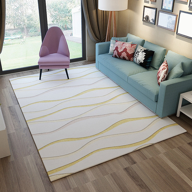 Multi Color Modern Rug Synthetics Striped Area Rug Pet Friendly Carpet for  Living Room - Clearhalo