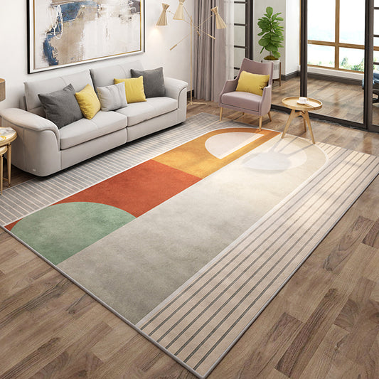 Decorative Multi-Color Geometric Rug Polyster Nordic Indoor Rug Machine Washable Area Carpet for Drawing Room Apricot Clearhalo 'Area Rug' 'Modern' 'Rugs' Rug' 1932582