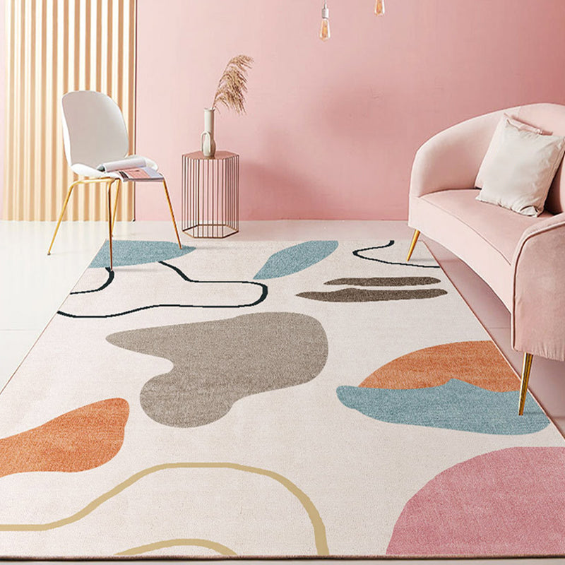 Color Block Design Novelty Style Colorful Area Rug Pet Friendly Polyester Rugs for Living Room Pink Clearhalo 'Area Rug' 'Rug' 1932728