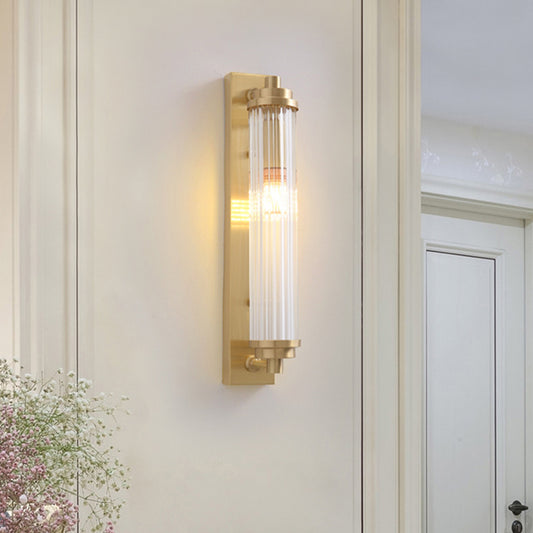 Cylinder Living Room Wall Light Fixture Clear Crystal Pipes LED Contemporary Wall Lighting Clearhalo 'Modern wall lights' 'Modern' 'Wall Lamps & Sconces' 'Wall Lights' Lighting' 1933556