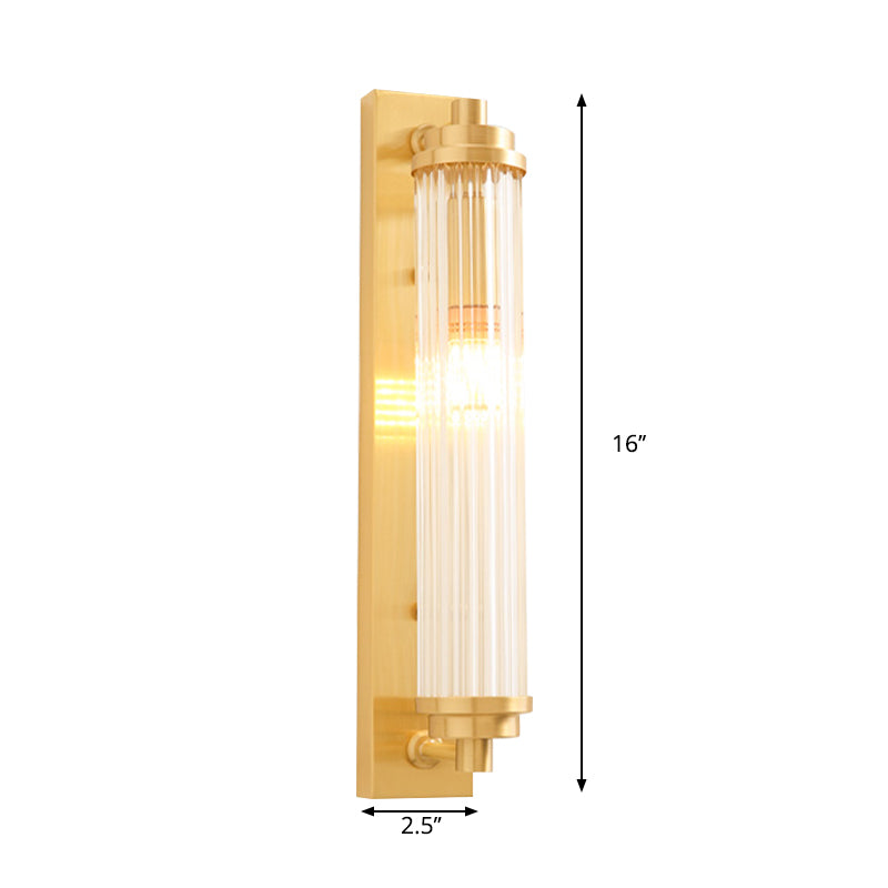 Cylinder Living Room Wall Light Fixture Clear Crystal Pipes LED Contemporary Wall Lighting Clearhalo 'Modern wall lights' 'Modern' 'Wall Lamps & Sconces' 'Wall Lights' Lighting' 1933559