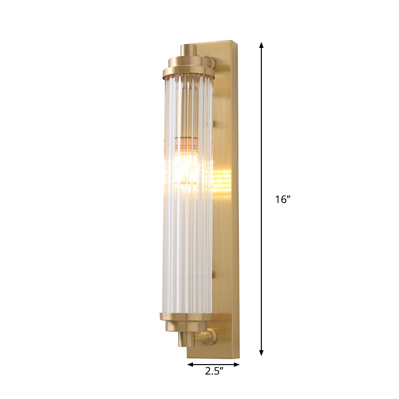 Cylinder Living Room Wall Light Fixture Clear Crystal Pipes LED Contemporary Wall Lighting Clearhalo 'Modern wall lights' 'Modern' 'Wall Lamps & Sconces' 'Wall Lights' Lighting' 1933560