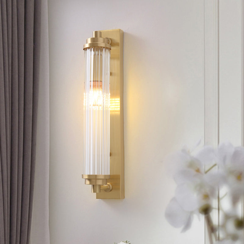 Cylinder Living Room Wall Light Fixture Clear Crystal Pipes LED Contemporary Wall Lighting Clearhalo 'Modern wall lights' 'Modern' 'Wall Lamps & Sconces' 'Wall Lights' Lighting' 1933566