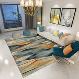 Blue and Grey Bedroom Rug Modern Abstract Pattern Area Rug Polyester Pet Friendly Carpet Blue Clearhalo 'Area Rug' 'Modern' 'Rugs' Rug' 1933709