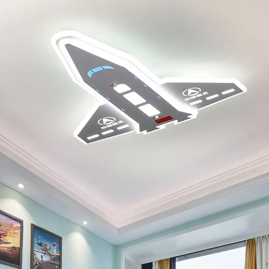 White 3D Aeroplane Design Flush Light Fixture Contemporary Metallic LED Flush Mount Lamp for Kid Room Clearhalo 'Ceiling Lights' 'Close To Ceiling Lights' 'Close to ceiling' 'Flush mount' Lighting' 1933787