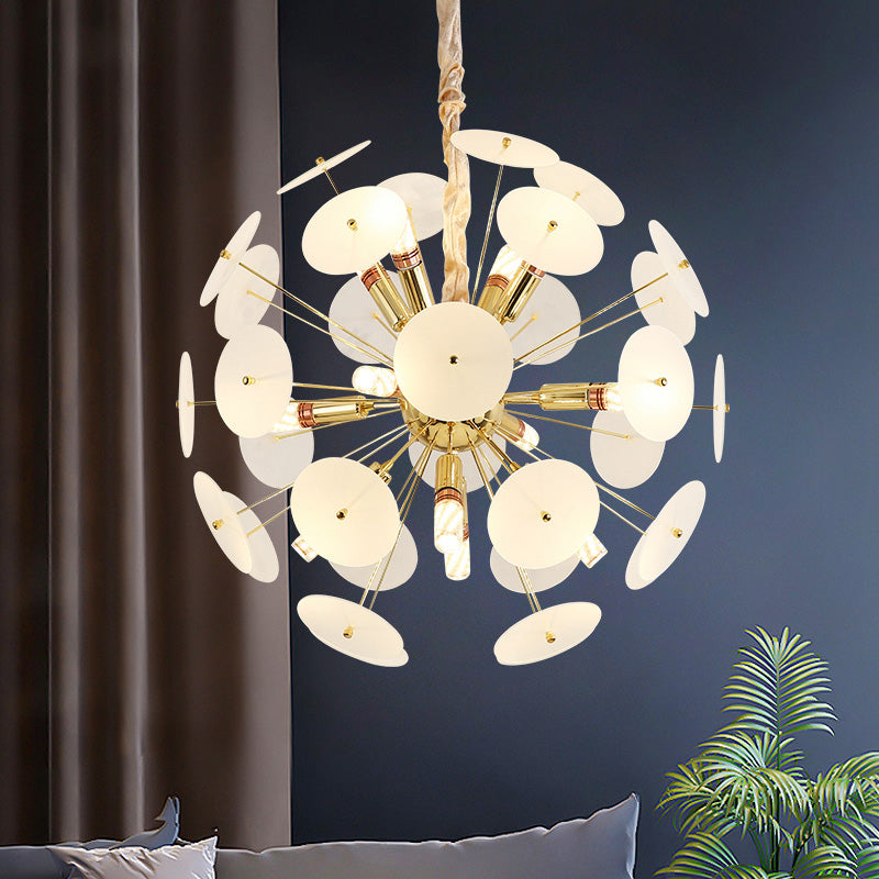 Sputnik Bedroom Ceiling Chandelier Metal 12-Bulb Modernist Hanging Ceiling Light in Grey/White/Blue Clearhalo 'Ceiling Lights' 'Chandeliers' Lighting' options 1933804