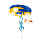 Metal Moon & Star Ceiling Light Child Bedroom Kids Lovely Flush Ceiling Light with Hanging Monkey Clearhalo 'Ceiling Lights' 'Close To Ceiling Lights' 'Close to ceiling' 'Flush mount' Lighting' 193387