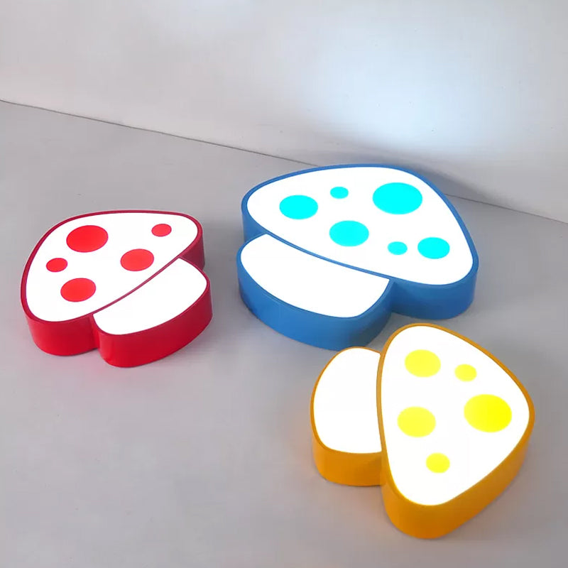 Mushroom Baby Room Flush Mount Light Acrylic LED Kids Close to Ceiling Lamp in Blue/Red/Yellow Green Clearhalo 'Ceiling Lights' 'Close To Ceiling Lights' 'Close to ceiling' 'Flush mount' Lighting' 1933936