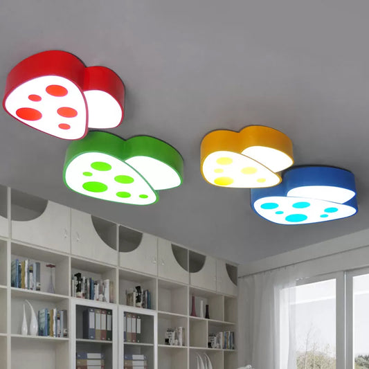 Mushroom Baby Room Flush Mount Light Acrylic LED Kids Close to Ceiling Lamp in Blue/Red/Yellow Clearhalo 'Ceiling Lights' 'Close To Ceiling Lights' 'Close to ceiling' 'Flush mount' Lighting' 1933939
